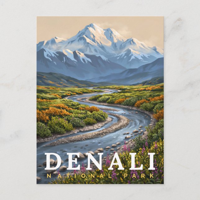 Denali-Nationalpark-Bergwilderness Postkarte (Vorderseite)