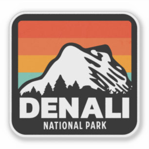 Denali Nationalpark Cool Retro Vintages Geschenk Aufkleber