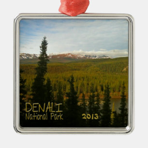 Denali Nationalpark in Alaska Silbernes Ornament