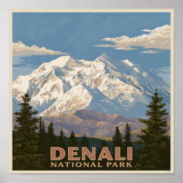 Denali-Nationalpark Majestätischer Berg in Alaska Poster