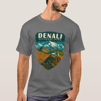 Denali Nationalpark Retro Berg Wilderness Sti T-Shirt