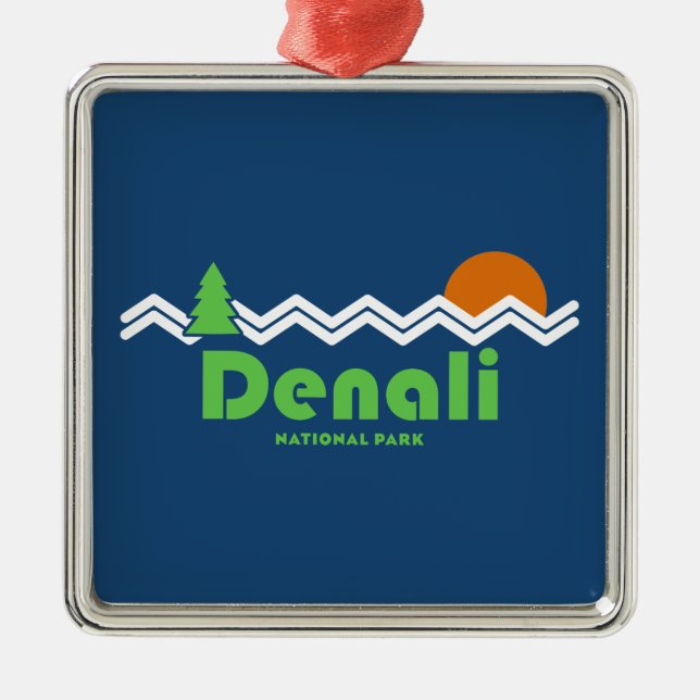 Denali Nationalpark Retro Ornament Aus Metall (Vorne)