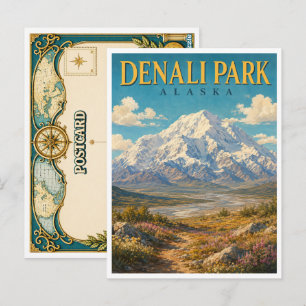 Denali-Park Alaska Denali GeoSaga Postkarte