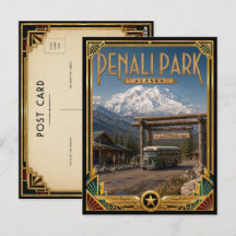 Denali Park Alaska Vintage Art Deco Golden Age