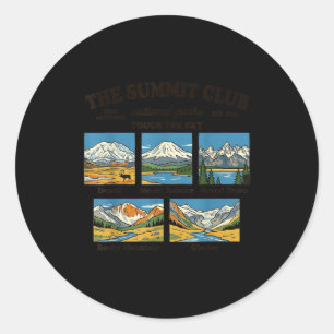 Denali Rainier Grand Teton Rocky Mountain Gletsche Runder Aufkleber