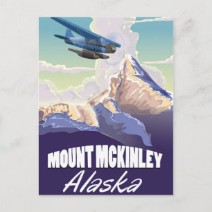 Denali Vintage-Reiseposter Postkarte