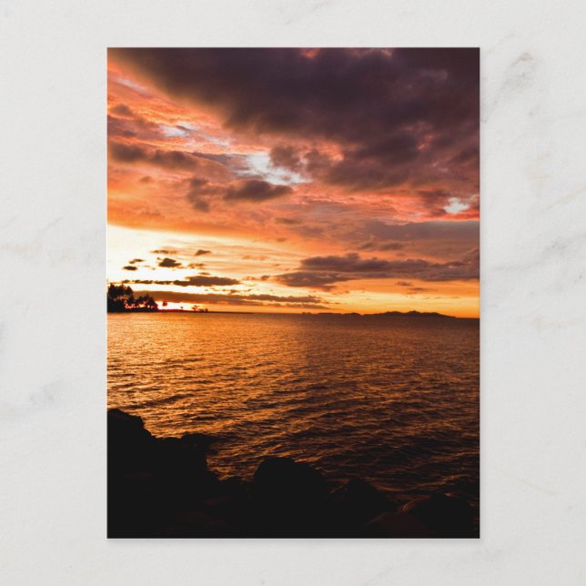 Denaru Insel-Sonnenuntergang, Fidschi Postkarte (Vorderseite)