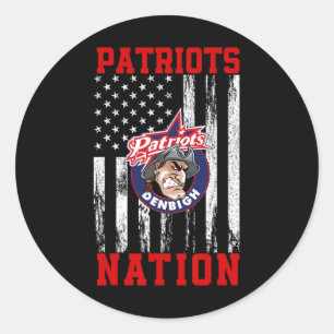 Denbigh Patriots Logo Nation Hs Runder Aufkleber