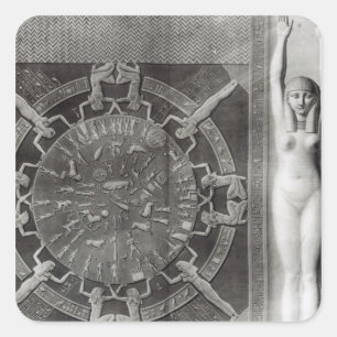 Dendera Zodiac, 1802 graviert Quadratischer Aufkleber