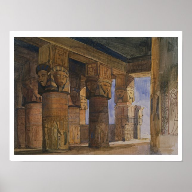 Denderah-Tempel, Oberägypten (mit Papier) Poster (Vorne)