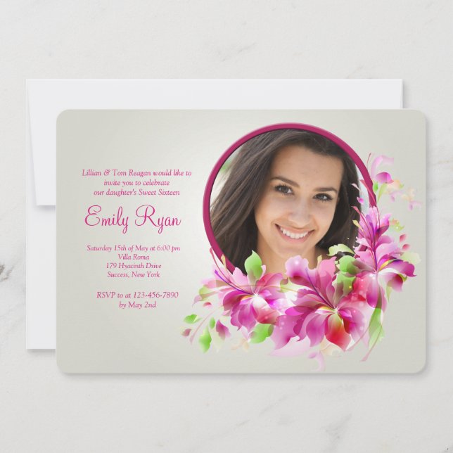 Dendrobium Orchids Photo Invitation Einladung (Vorderseite)