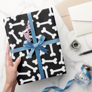 Denen Knochen (auf schwarzem Hintergrund) Geschenkpapier