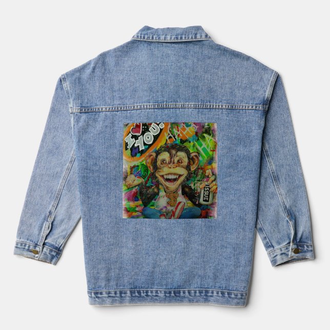 Denim-Affenjacke Jeansjacke (Rückseite)