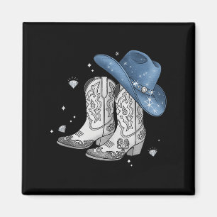 Denim & Diamonds Black T-Shirt Western Cowgirl Magnet