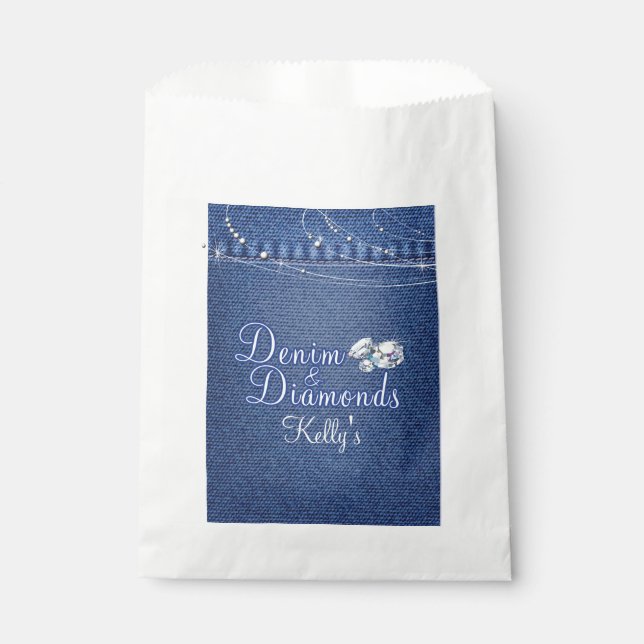 Denim and Diamonds Party , Custom Party Bags Geschenktütchen (Vorderseite)