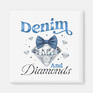 Denim And Diamonds Schleife Damen Mädchen Frauen Magnet
