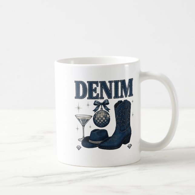 Denim And Diamonds Western Fashion Boots Bling Rod Kaffeetasse (Rechts)