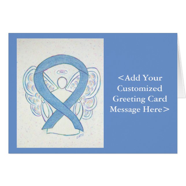 Denim Awareness Ribbon Angel Cards (Vorderseite (Horizontal))