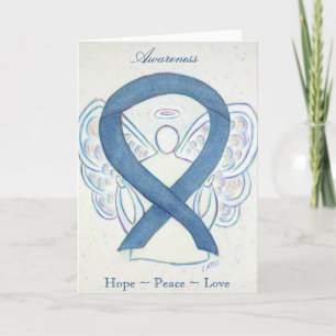Denim Awareness Ribbon Angel Holiday Grußkarte Feiertagskarte