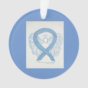 Denim Awareness Ribbon Angel Ornaments Ornament