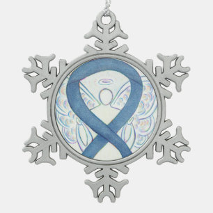 Denim Awareness Ribbon Engel Ornament