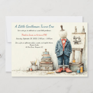 Denim Baby 1st Birthday & Parfüm Sketch Einladung