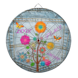 Denim Back Pocket Blume Liebe Hoffnung Dartscheibe