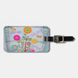 Denim Back Pocket Blume Liebe Hoffnung Gepäckanhänger