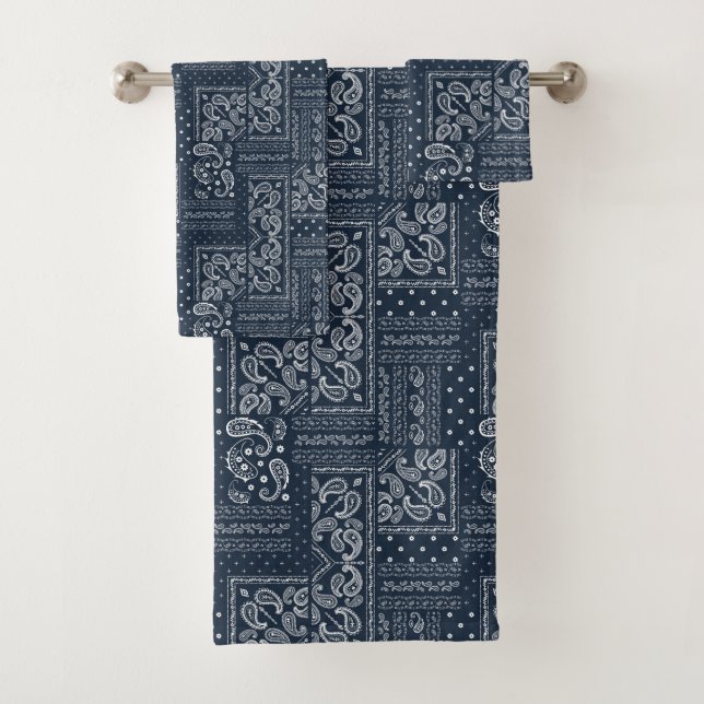 Denim Bandanna Quilt Badhandtuch Set (Insitu)