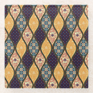 Denim Blau Art Nouveau: Nahtlos Glasuntersetzer