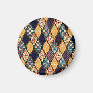 Denim Blau Art Nouveau: Nahtlos Magnet