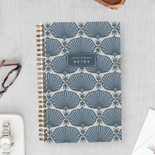 Denim Blau   Deco Fans Personalisiert Notizbuch