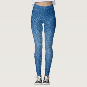 Denim-Blau Jeans-Muster All-Over-Print Leggings