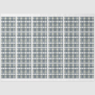 Denim Blau Salbei Grün Weiße Karo Fliesen-Decoupag Seidenpapier