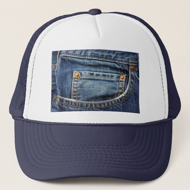 Denim - blaue Jean-Tasche Truckerkappe (Vorderseite)