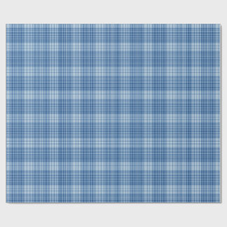 Denim Blaues Klassisches Karomuster Geschenkpapier