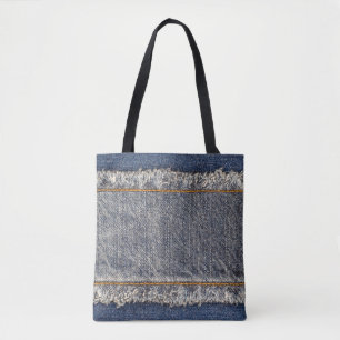 Denim-Blaujeans: Casual Doppelpatch