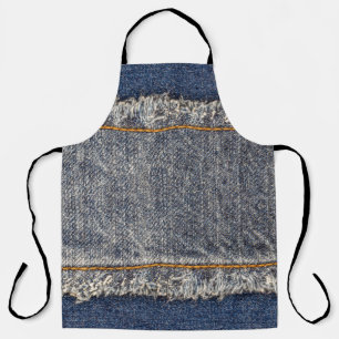 Denim-Blaujeans: Casual Doppelpatch Schürze