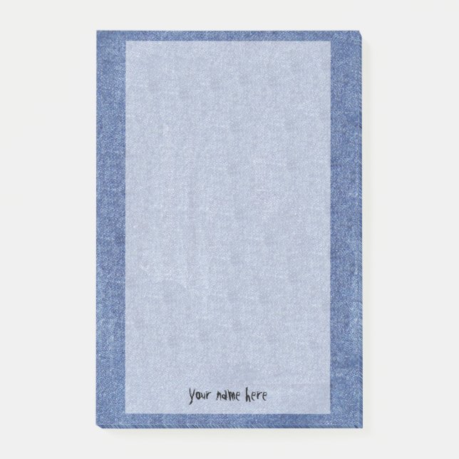 Denim-Blick und Ihr Name Post-it Klebezettel (Vorderseite)