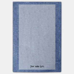 Denim-Blick und Ihr Name Post-it Klebezettel
