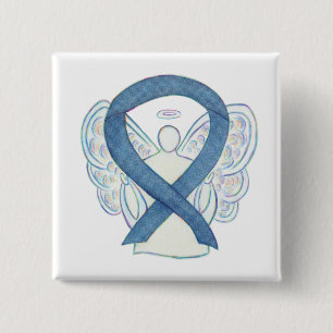 Denim Blue Angel Awareness Ribbon Custom Buttons