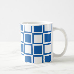 Denim Blue Bold Mod Squares Kaffeetasse