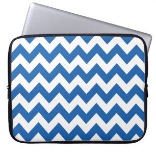 Denim Blue Bold Zickzack Laptopschutzhülle