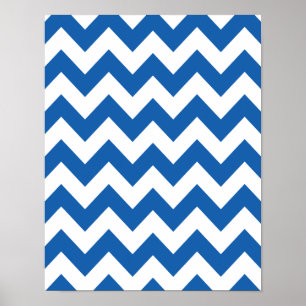 Denim Blue Bold Zickzack Poster
