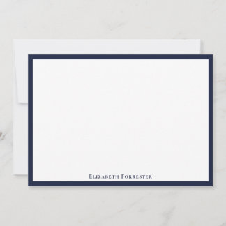 Denim Blue Elegante Moderne Flachbildschirm-Karte Mitteilungskarte