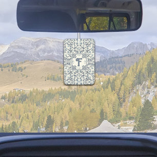 Denim Blue Extravagant Graphic Floral Personalisie Autolufterfrischer