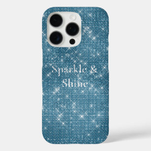Denim Blue Glitzy Chic Glam Sparkle iPhone 16 Pro Hülle