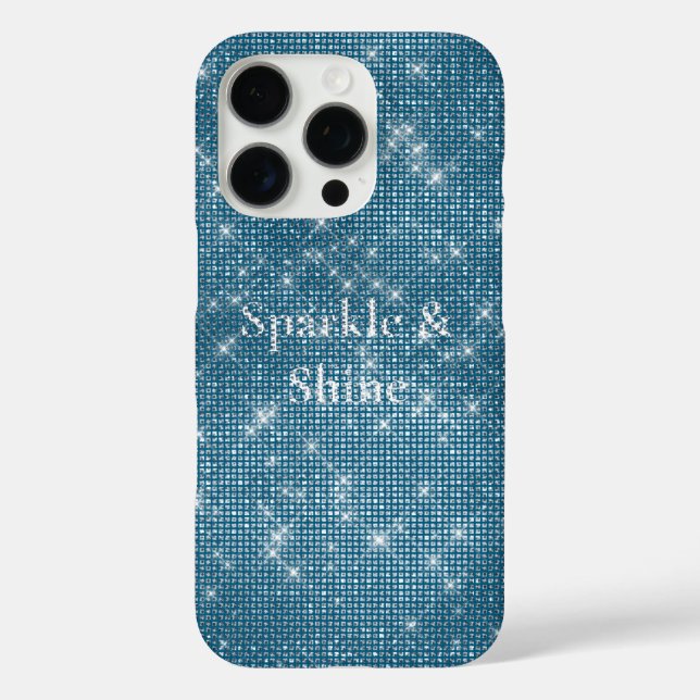 Denim Blue Glitzy Chic Glam Sparkle Case-Mate iPhone Hülle (Rückseite)