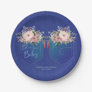 Denim Blue Jean Baby Shower Custom Pappteller