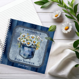 Denim Blue Jean | Daisies Baby Shower Guest Book Notizbuch